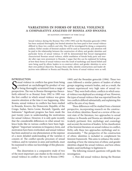 Variations in Forms of Sexual Violence