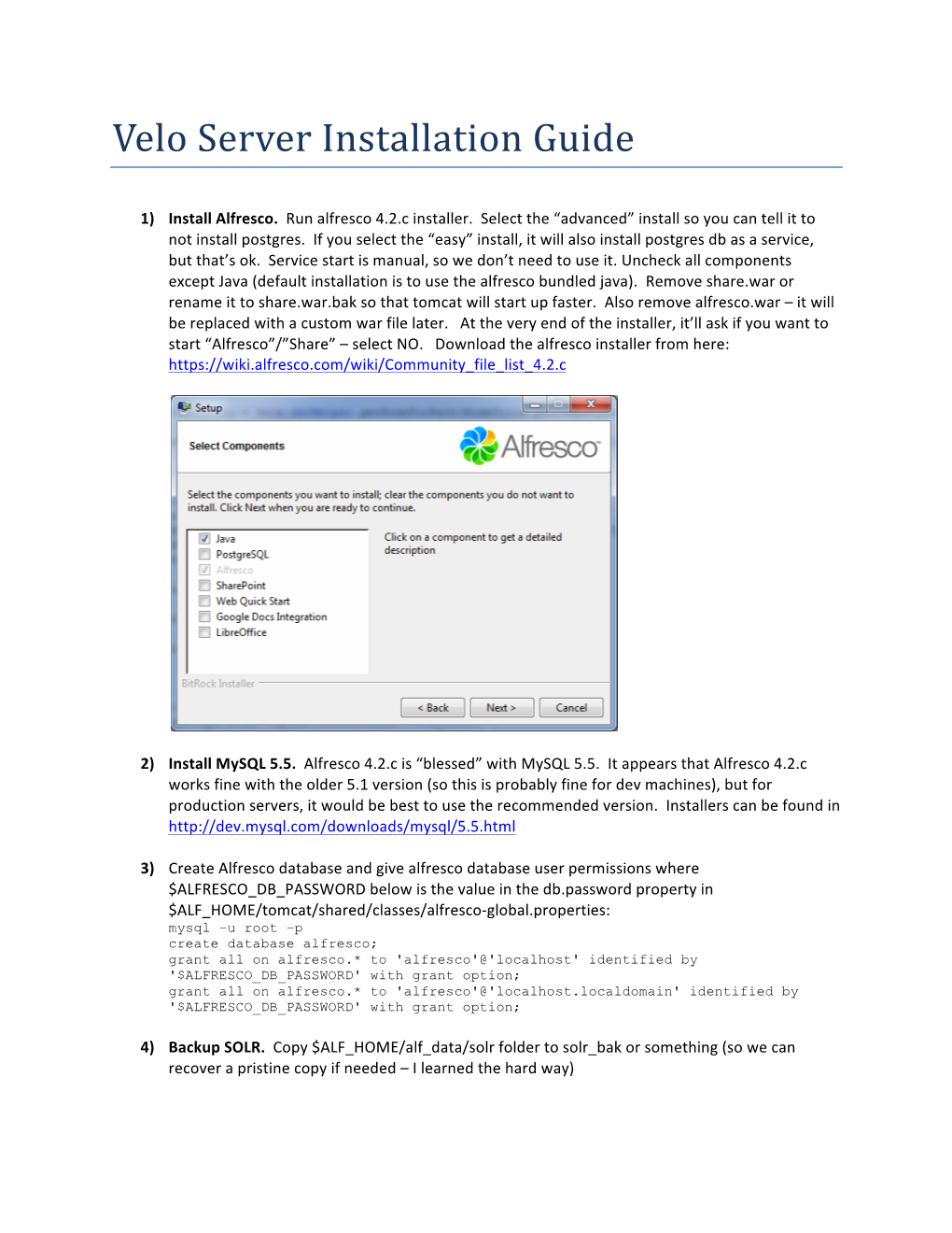 Velo Server Installation Guide