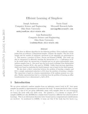 Efficient Learning of Simplices