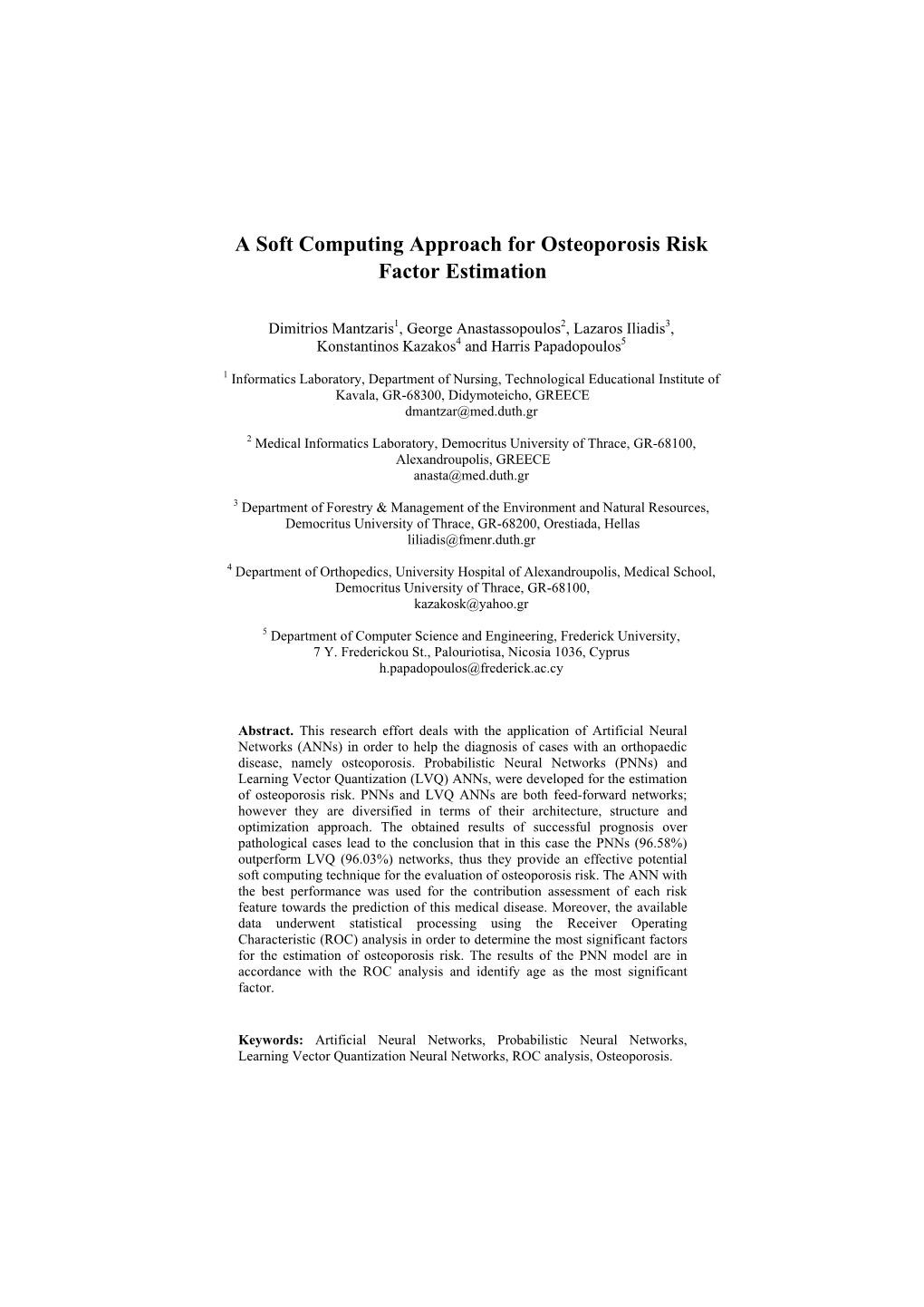 A Soft Computing Approach for Osteoporosis Risk Factor Estimation