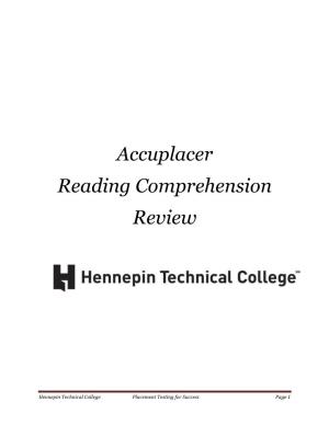 Accuplacer Reading Comprehension Review