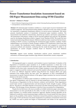 Power Transformer Insulation Assessment Based on Oil-Paper Measurement Data Using SVM-Classifier