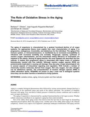 The Role of Oxidative Stress in the Aging Process