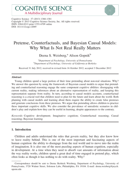 Pretense, Counterfactuals, and Bayesian Causal Models: Why What Is Not Real Really Matters