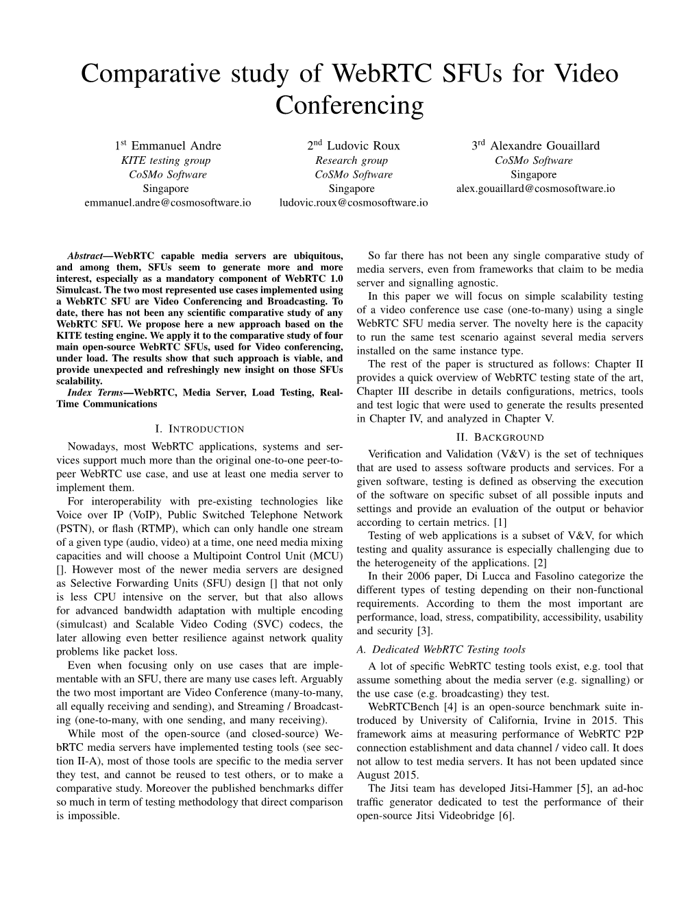 Comparative Study of Webrtc Sfus for Video Conferencing