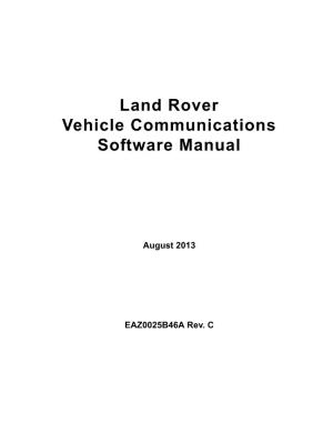 Land Rover Vehicle Communications Software Manual