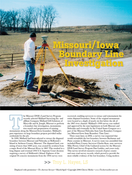Missouri/Iowa Boundary Line Investigation