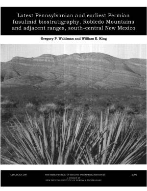 Latest Pennsylvanian and Earliest Permian Fusulinid Biostratigraphy, Robledo Mountains and Adjacent Ranges, South-Central New Mexico