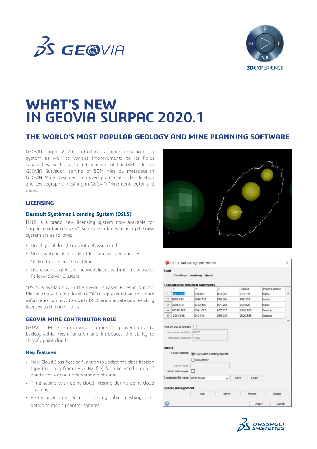 In Geovia Surpac 2020.1 What's