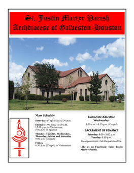 St. Justin Martyr Parish Archdiocese of Galveston-Houston