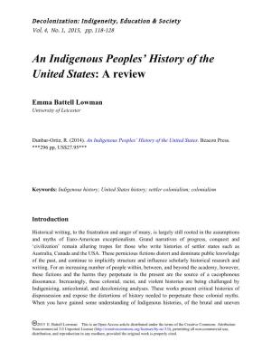 An Indigenous Peoples' History of the United States: a Review
