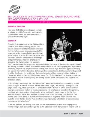BO DIDDLEY's UNCONVENTIONAL 1950'S SOUND and ITS