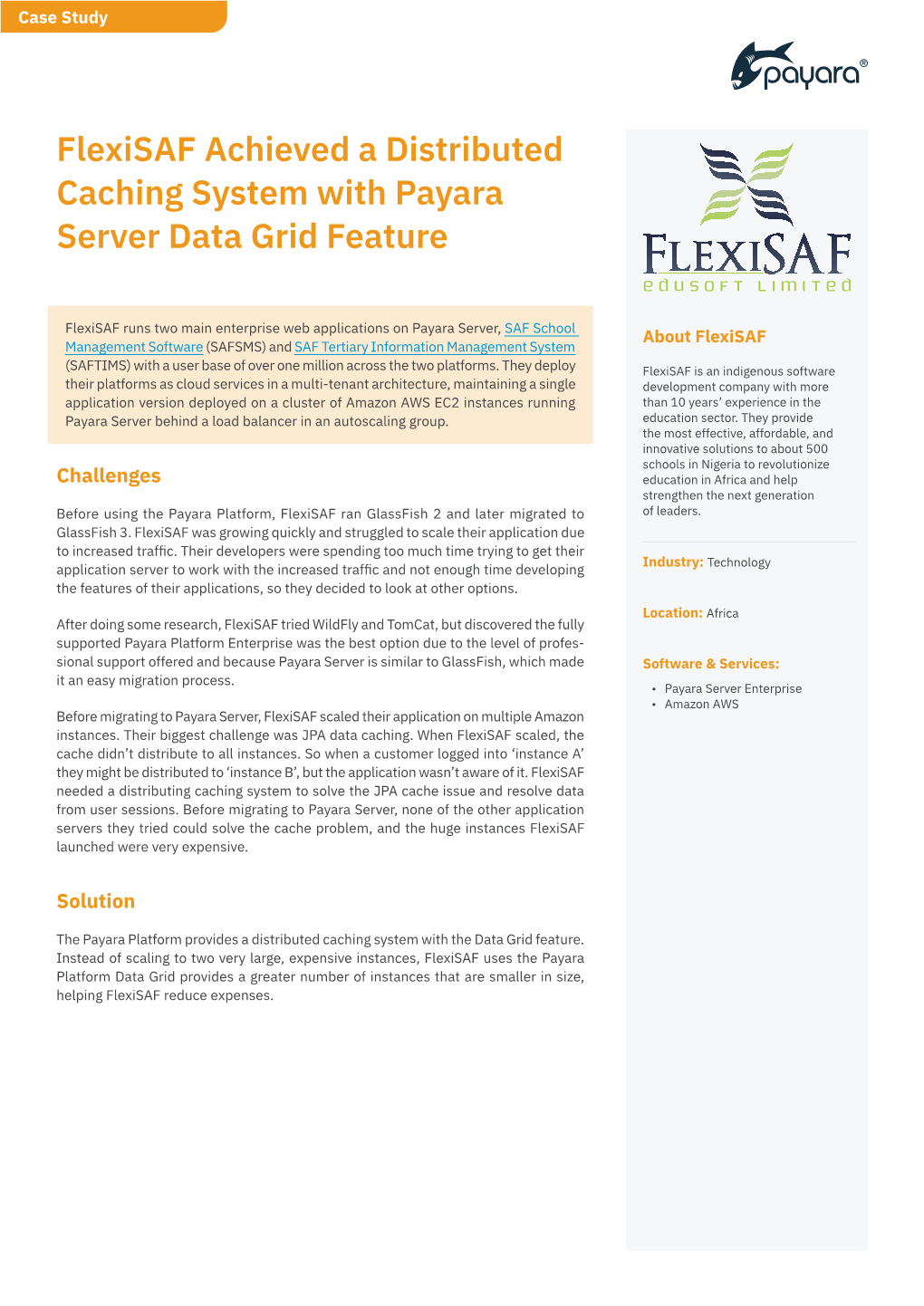 Flexisaf Achieved a Distributed Caching System with Payara Server