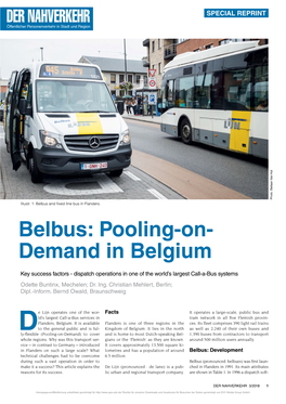 Belbus: Pooling-On- Demand in Belgium
