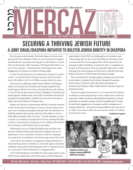 Securing a Thriving Jewish Future a Joint Israel/Diaspora Initiative to Bolster Jewish Identity in Diaspora