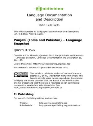 Punjabi (India and Pakistan) – Language Snapshot