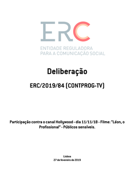 Deliberação ERC/2019/84 (CONTPROG-TV)