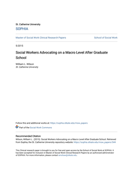 Social Workers Advocating on a Macro Level After Graduate School