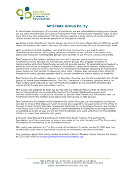 Anti-Hate Group Policy