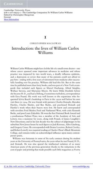 Introduction: the Lives of William Carlos Williams