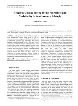 Politics and Christianity in Southwestern Ethiopia