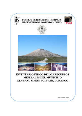 Inventario Físico De Los Recursos Minerales Del Municipio Simón