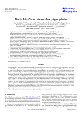The H I Tully-Fisher Relation of Early-Type Galaxies