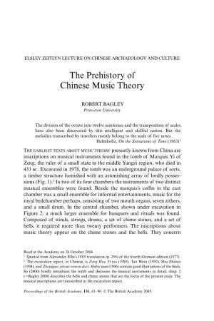 The Prehistory of Chinese Music Theory