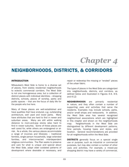 Chapter 4 Neighborhoods, Districts, & Corridors