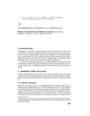 Carbohydrate Polymers As Adhesives