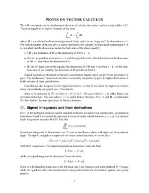 §1. Signed Integrands and Their Derivatives
