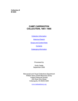 Camp Carrington Collection, 1861–1868