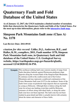 Quaternary Fault and Fold Database of the United States