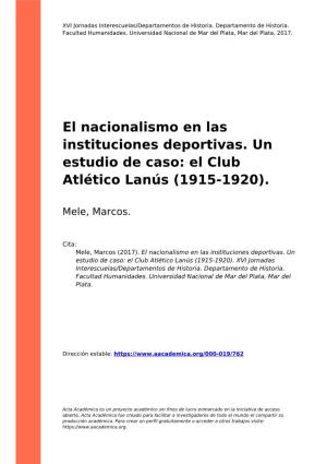 El Club Atlético Lanús (1915-1920)