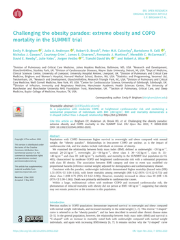 Challenging the Obesity Paradox: Extreme Obesity and COPD Mortality in the SUMMIT Trial