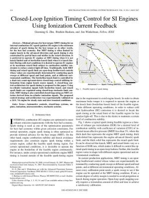 Closed-Loop Ignition Timing Control for SI Engines Using Ionization Current Feedback Guoming G