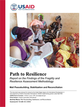 Path to Resilience Report on the Findings of the Fragility and Resilience Assessment Methodology