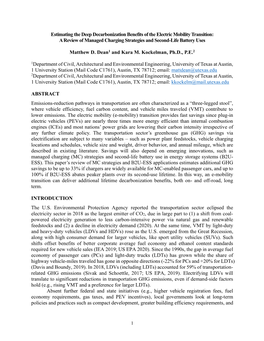 Estimating the Deep Decarbonization Benefits of the Electric Mobility Transition: a Review of Managed Charging Strategies and Second-Life Battery Uses