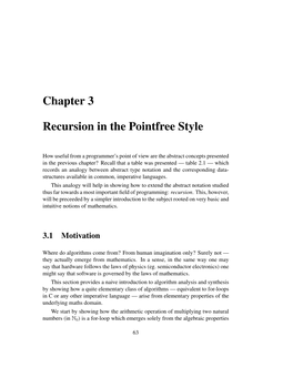 Chapter 3 Recursion in the Pointfree Style