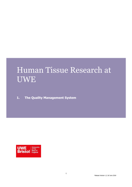 Human Tissue Research at UWE