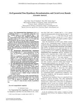 On Exponential-Time Hypotheses, Derandomization, and Circuit Lower Bounds [Extended Abstract]