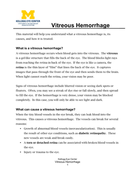 Vitreous Hemorrhage