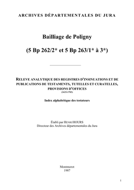Bailliage De Poligny