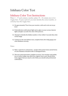Ishihara Color Test