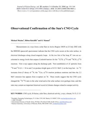 Observational Confirmation of the Sun's CNO Cycle