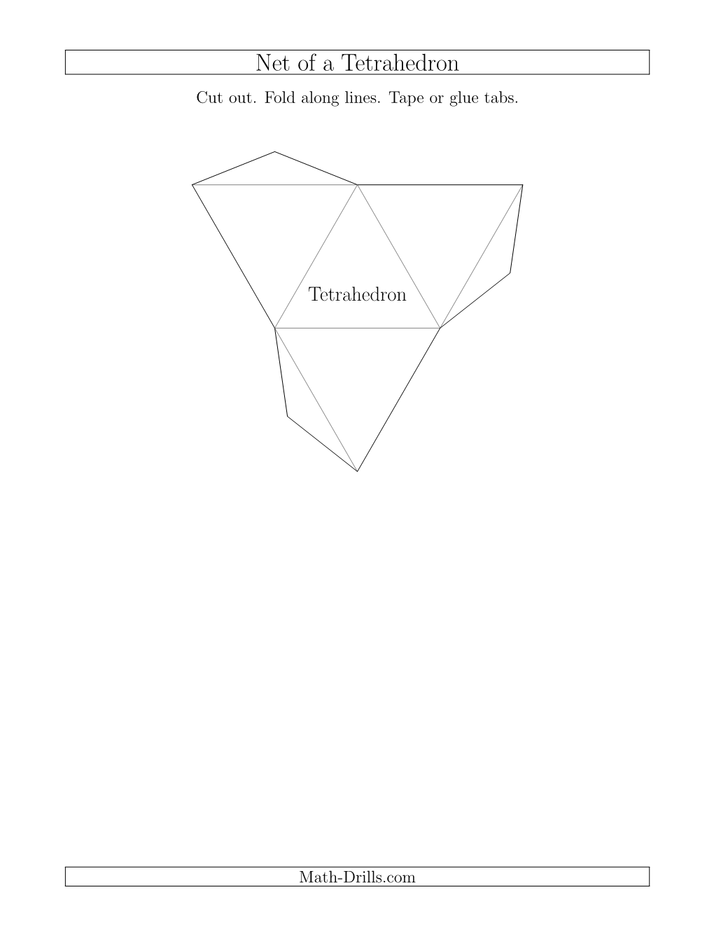 Geometry Worksheet -- Nets of Platonic and Archimedean Solids