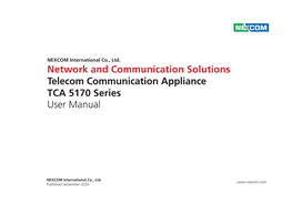 Network and Communication Solutions Telecom Communication Appliance TCA 5170 Series User Manual