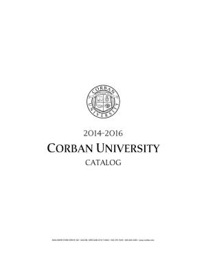 Corban University Catalog 2014–2016.Pdf