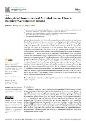 Adsorption Characteristics of Activated Carbon Fibers in Respirator Cartridges for Toluene