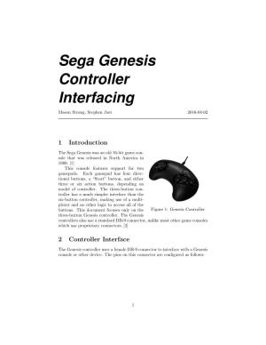 Sega Genesis Controller Interfacing Mason Strong, Stephen Just 2016-04-02